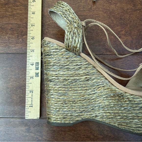 Schutz Natural Desert Aveline Lace Up Wedge Espadrilles Sandals Size 8.5 - Picture 14 of 16